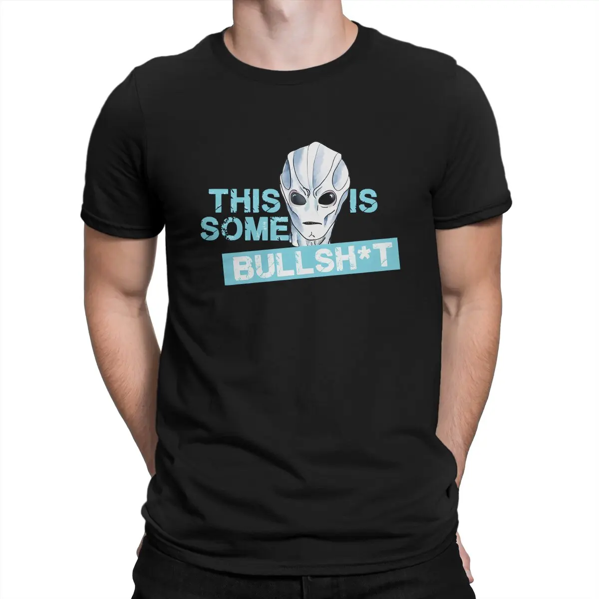 

THIS IS SOME BULLSHT T Shirt for Men Cotton Novelty T-Shirts Crew Neck Resident Alien Tees Short Sleeve Clothing Gift Idea