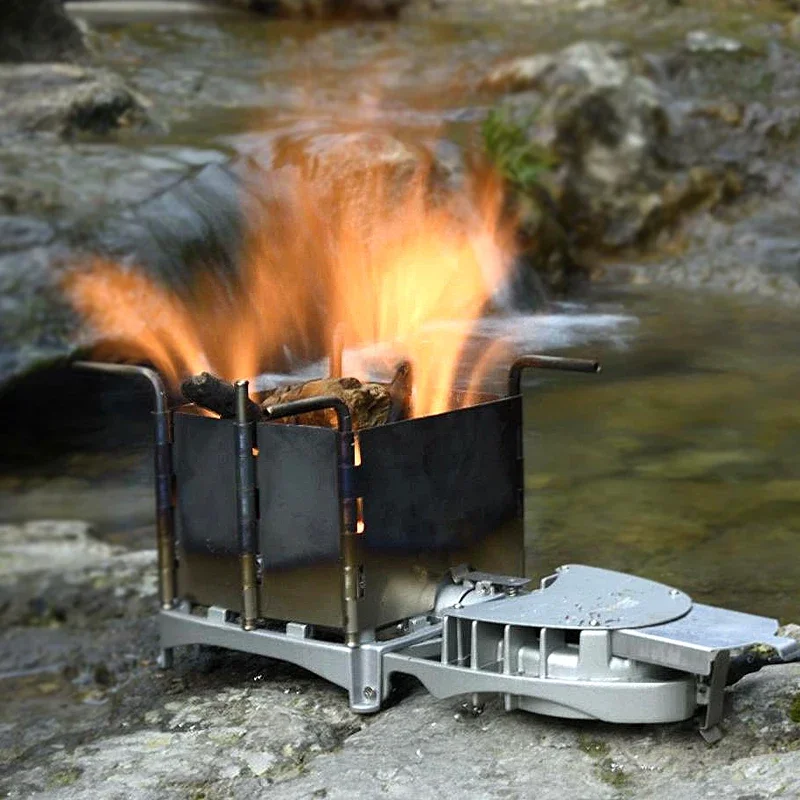 

Outdoor Multifunctional Camping Cooking Wood-burning Stove Firewood Stove Furnace Electrinic Blower Stove BRS-116