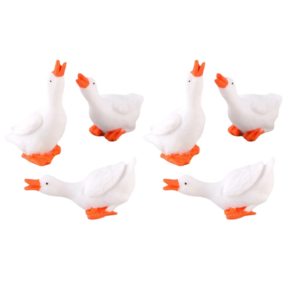 6 Pcs Tray Big White Goose Ornament Mini Figurines Resin Animal Miniature Gooses Decorations for Home
6 Pcs Tray Big White Goose Ornament Mini Figurines Resin Animal Miniature Gooses Decorations for Home