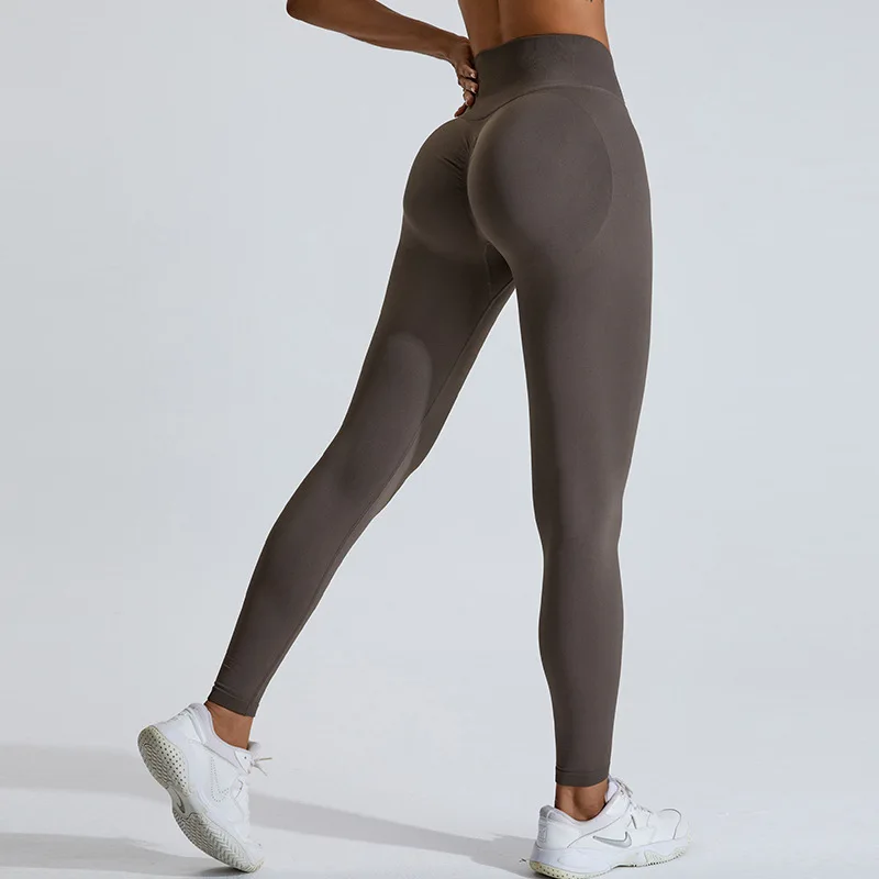

Seamless Ribbed Yoga Leggings Women Butt Lifting Gym Legging Sport High Waist Push Up Fitness Outdoor Workout Running Pants