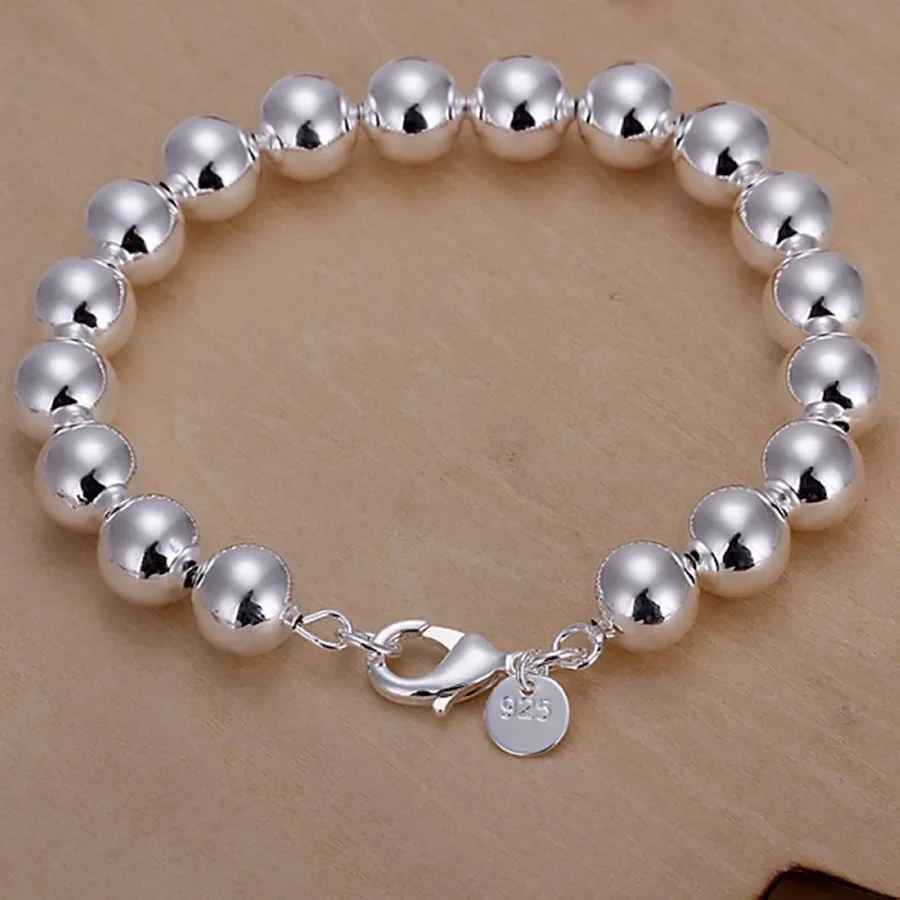 4mm-14mm Beads 925 Sterling Silver Bracelets Fashion Charm Chain Jewelry High Quality Women Lady Party Gift Wedding
4mm-14mm Beads 925 Sterling Silver Bracelets Fashion Charm Chain Jewelry High Quality Women Lady Party Gift Wedding