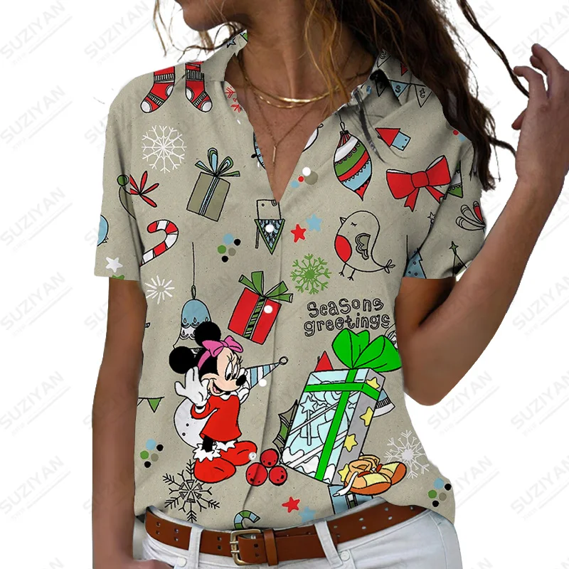 Temperament Casual Top Casual Work Wear Blouses Fashion Short Sleeve Shirt Christmas Print Short Sleeve
Temperament Casual Top Casual Work Wear Blouses Fashion Short Sleeve Shirt Christmas Print Short Sleeve