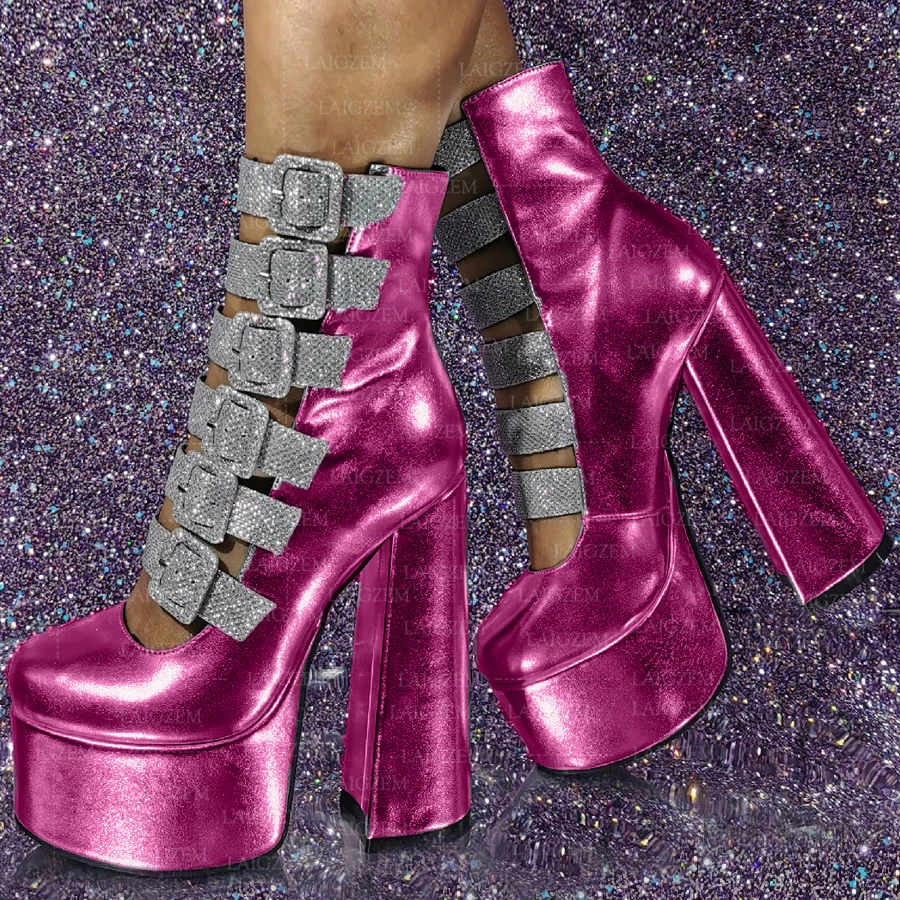 BERZIMER Women Platform Pumps Buckle Straps Metallic Thick High Heels Sandals Ladies Handmade Shoes Woman Plus Big Size 41 44 47
BERZIMER Women Platform Pumps Buckle Straps Metallic Thick High Heels Sandals Ladies Handmade Shoes Woman Plus Big Size 41 44 47
