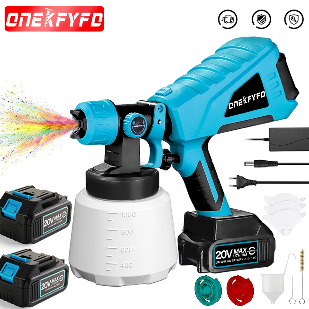 With 3 Nozzle 1000mL Electric Paint Gun Spray Gun High Power Electric Paint Sprayer Flow Control for Makita 18V Battery
With 3 Nozzle 1000mL Electric Paint Gun Spray Gun High Power Electric Paint Sprayer Flow Control for Makita 18V Battery