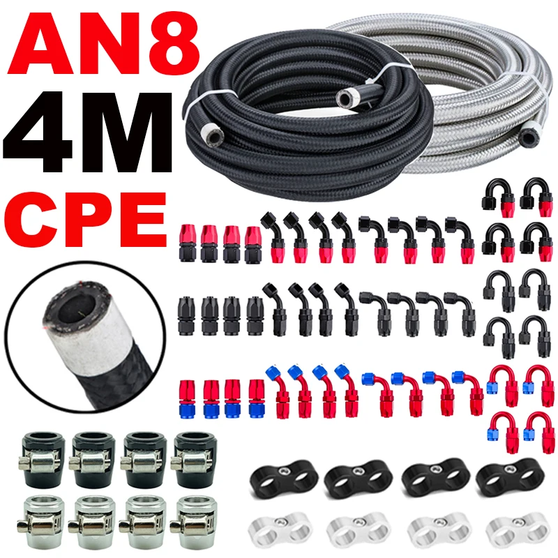 4M/13FT AN8 8AN Fuel Hose Oil Gas Line Cooler Pipe Tube Nylon Stainless Steel Braided CPE Rubber End Fittings Clamps Separator
4M/13FT AN8 8AN Fuel Hose Oil Gas Line Cooler Pipe Tube Nylon Stainless Steel Braided CPE Rubber End Fittings Clamps Separator
