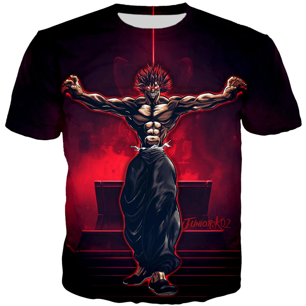 Летняя мужская и женская футболка с 3D-принтом аниме Baki Hanma, модная футболка для взрослых и детей, Спортивная повседневная одежда для улицы, топы большого размера 
Летняя мужская и женская футболка с 3D-принтом аниме Baki Hanma, модная футболка для взрослых и детей, Спортивная повседневная одежда для улицы, топы большого размера