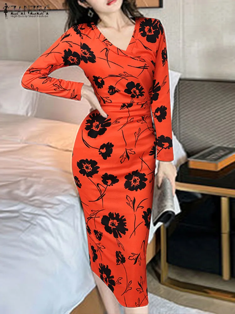 ZANZEA Women Vintage Midi Dress Sexy Fashion Floral Printed Vestidos V-neck Long Sleeve Dresses Bohemian Slimming Hip Wrap Robes
ZANZEA Women Vintage Midi Dress Sexy Fashion Floral Printed Vestidos V-neck Long Sleeve Dresses Bohemian Slimming Hip Wrap Robes
