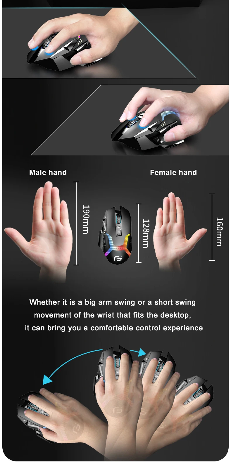 KuWfi 2.4GHz Wireless Mouse Gaming Computer 12800 DPI Mouse Gamer USB Bluetooth 5.0 RGB Rechargeable For PC Laptop Accessories KuWfi 2.4GHz Wireless Mouse Gaming Computer 12800 DPI Mouse Gamer USB Bluetooth 5.0 RGB Rechargeable For PC Laptop Accessories