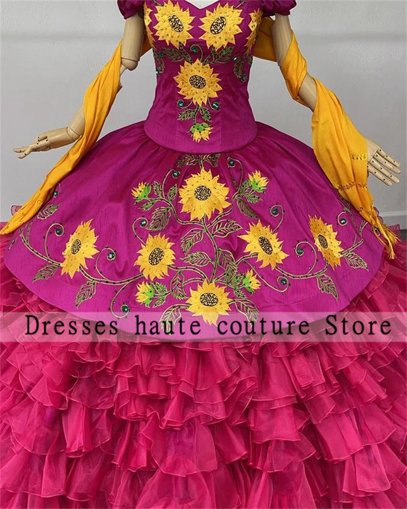 Mexican Elegant Hot Pink Flower Ball Gown Quinceanera Dresses 2023 Off Shoulder Embroidery Sweet 16 Dress Birthday Dress
Mexican Elegant Hot Pink Flower Ball Gown Quinceanera Dresses 2023 Off Shoulder Embroidery Sweet 16 Dress Birthday Dress