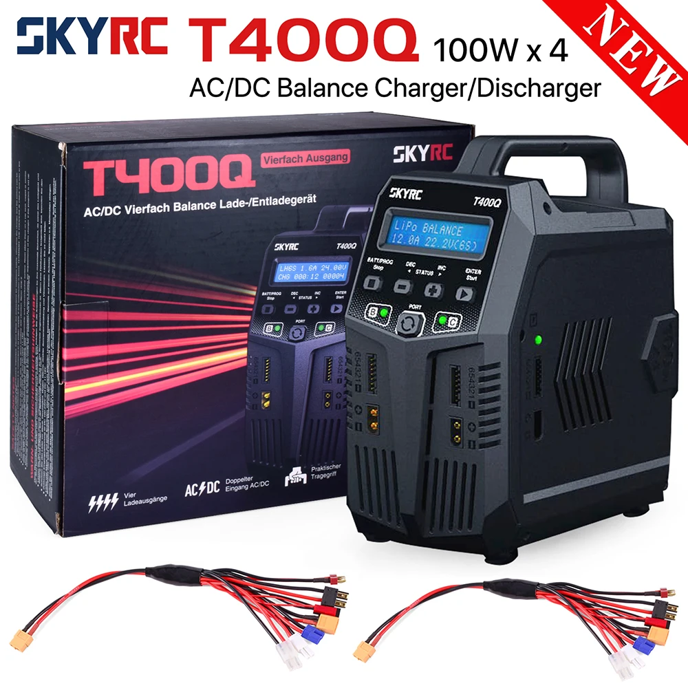 

SKYRC SK-100189 T400Q Lipo Battery Balance Charger/Discharger Quattro AC/DC 1-6S XT60 LiFe NiMH NiCd Universal Battery Charger