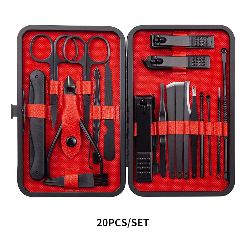 

20pcs/set Pcs Professional Nail Cutter Pedicure Scissors Set Stainless Steel Eagle Hook Portable Manicure Nail Clipper Tool Set
