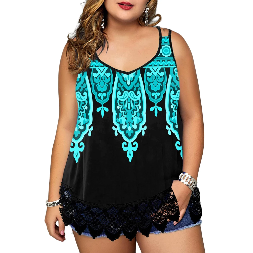 

Sleeveless Plus Size Tops for Womens Summer Clothes Large Size Tunic Tank Scoop Neck Tee Casual Loose Oversize 5XL Peplum Top