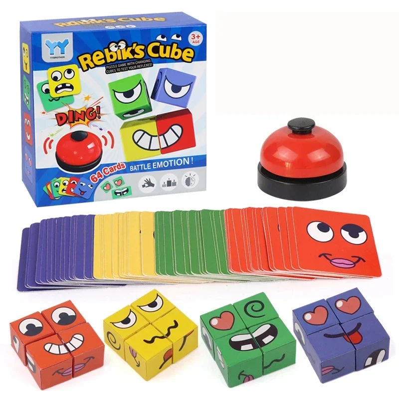 Montessori children's cube board game, facial expression puzzle, building blocks, early education toys, children's gifts
Montessori children's cube board game, facial expression puzzle, building blocks, early education toys, children's gifts