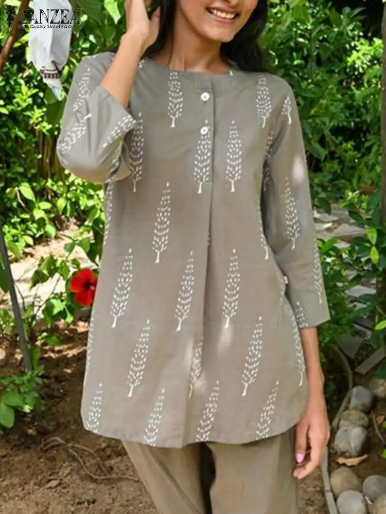 ZANZEA Women Printed Retro Blouses Casual Loose Buttons Shirt 2024 Spring Long Sleeve Tops Tunic Vintage Pleating O-neck Blusas
ZANZEA Women Printed Retro Blouses Casual Loose Buttons Shirt 2024 Spring Long Sleeve Tops Tunic Vintage Pleating O-neck Blusas