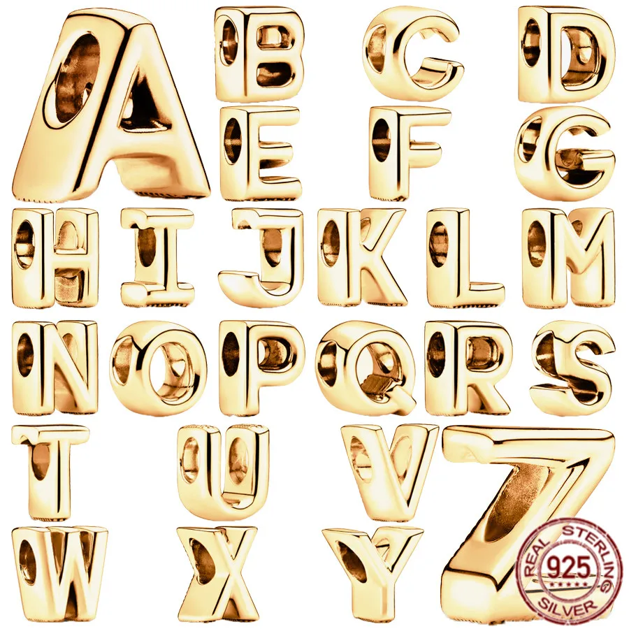 Classic 26 Letters A - Z Alphabet Charm Beads 925 Sterling Silver Fit Original Pandora Bracelet Bangle for Women Jewelry Gift
Classic 26 Letters A - Z Alphabet Charm Beads 925 Sterling Silver Fit Original Pandora Bracelet Bangle for Women Jewelry Gift