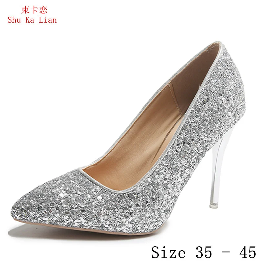 Women Pumps Stiletto 10 CM Sexy High Heels Bling Shoes Woman Party Wedding Shoes Kitten Heels Plus Size 35 - 45
Women Pumps Stiletto 10 CM Sexy High Heels Bling Shoes Woman Party Wedding Shoes Kitten Heels Plus Size 35 - 45