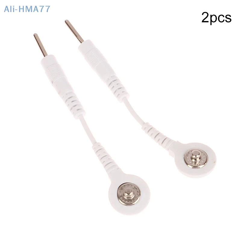 

2PCS Electrode Lead Wire Connecting Cables Plug 2.0mm Snap 3.5mm Male Connector Cable Use For Tens/EMS Massage Machine Device