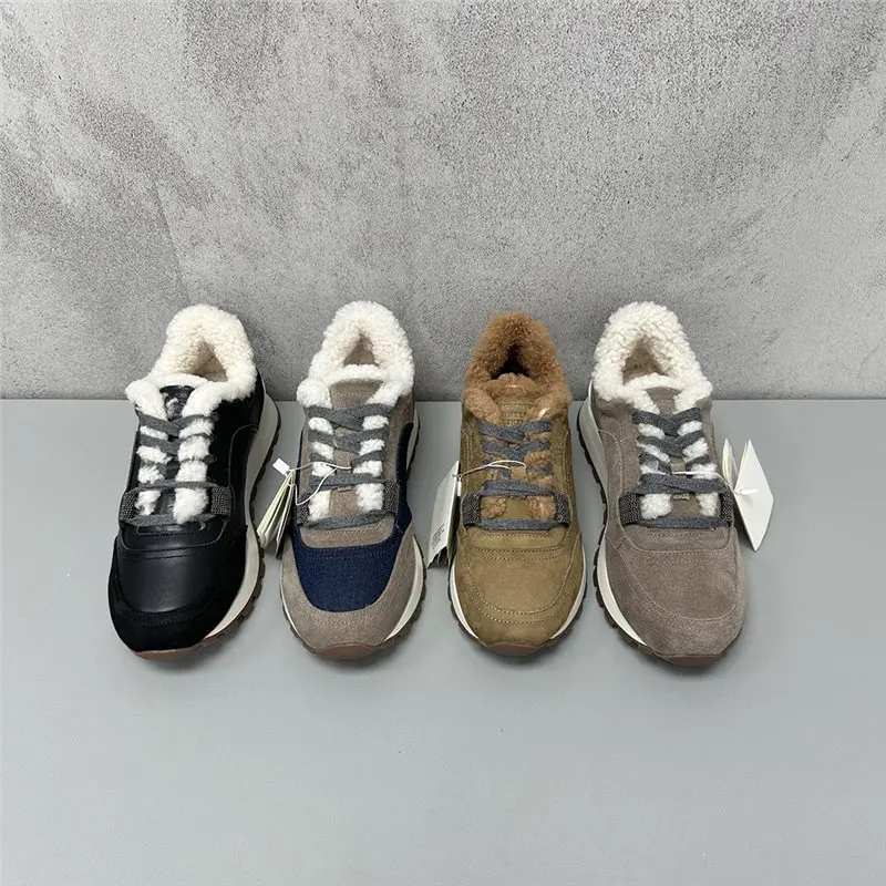 Autumn Winter 2023 Women's Plush Shoes Beading Chain Lace-Up Thick Sole Fashionable Sports Casual Shoes for Female
Autumn Winter 2023 Women's Plush Shoes Beading Chain Lace-Up Thick Sole Fashionable Sports Casual Shoes for Female