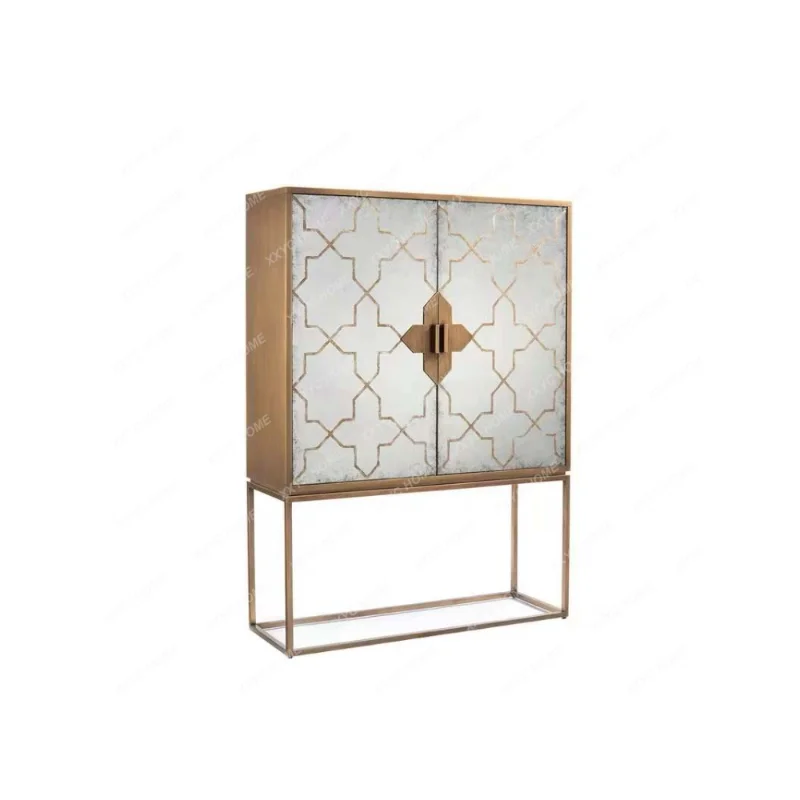 Silver Foil Double Door Wine Cooler Entrance Cabinet Light Luxury Iron Stainless Steel Storage Living Room storage cabinet
Silver Foil Double Door Wine Cooler Entrance Cabinet Light Luxury Iron Stainless Steel Storage Living Room storage cabinet
