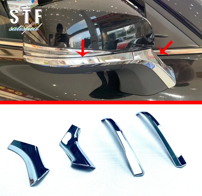 

ABS Chrome Side Mirror Trim Below For Toyota Highlander XU70 2021 2022 Car Accessories Stickers W4