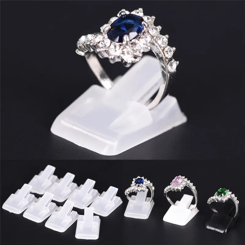 

10Pcs Ring Show Plastic Frosted Jewelry Displays Holder Decoration Stand Jewelry Box Display Organizer Case