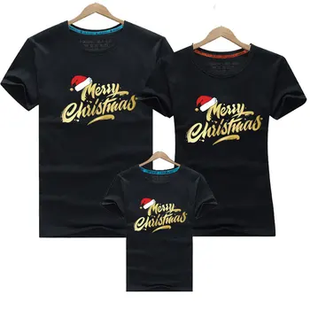 Merry Christmas Family Matching Tshirt New Year Mommy Daddy Daughter Son Funny Matching T-shirt Clothes Mom Dad Kid Baby Outfits