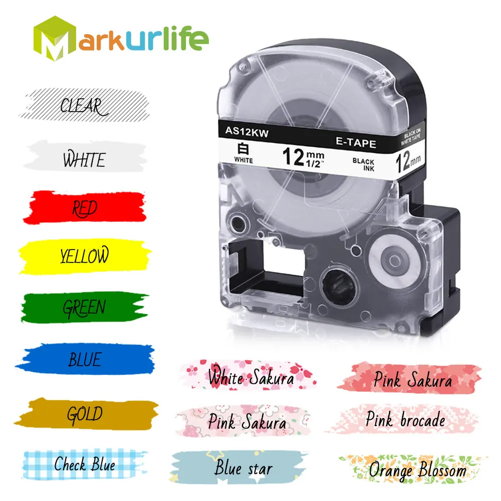 Markurlife 1 PC Label Tape SS12KW Compatible for EPSON LW-300 LW-400 LW-600P LW-700 LC-4WBN9 Label Marker Black on White
Markurlife 1 PC Label Tape SS12KW Compatible for EPSON LW-300 LW-400 LW-600P LW-700 LC-4WBN9 Label Marker Black on White