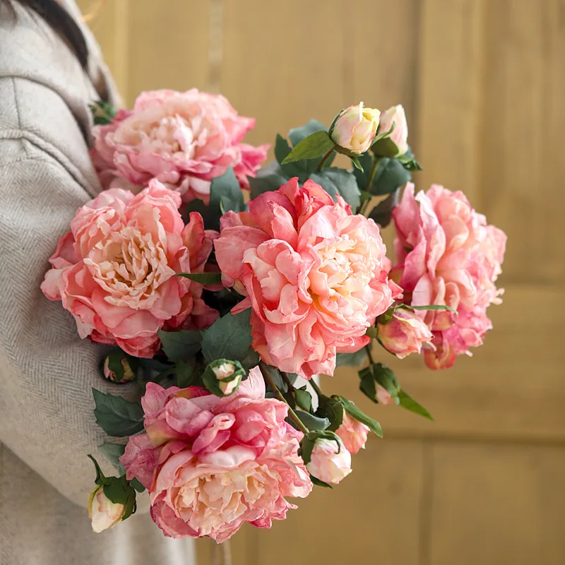 Artificial Bouquet Luxury Peony Branches and Leaves Silk Wedding Fake Flowers Decoration Christmas New Year Autumn Decorations
Artificial Bouquet Luxury Peony Branches and Leaves Silk Wedding Fake Flowers Decoration Christmas New Year Autumn Decorations