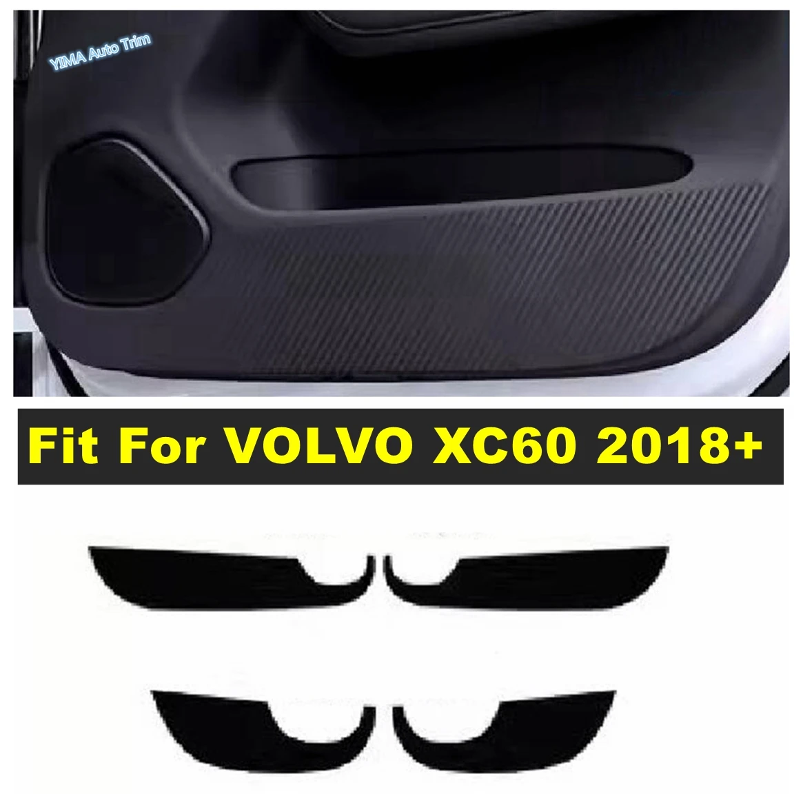 

Fit For VOLVO XC60 2018 - 2022 Car Door Anti Kick Pad Protection Carbon Fiber Stickers Inner Side Edge Film Interior Accessories