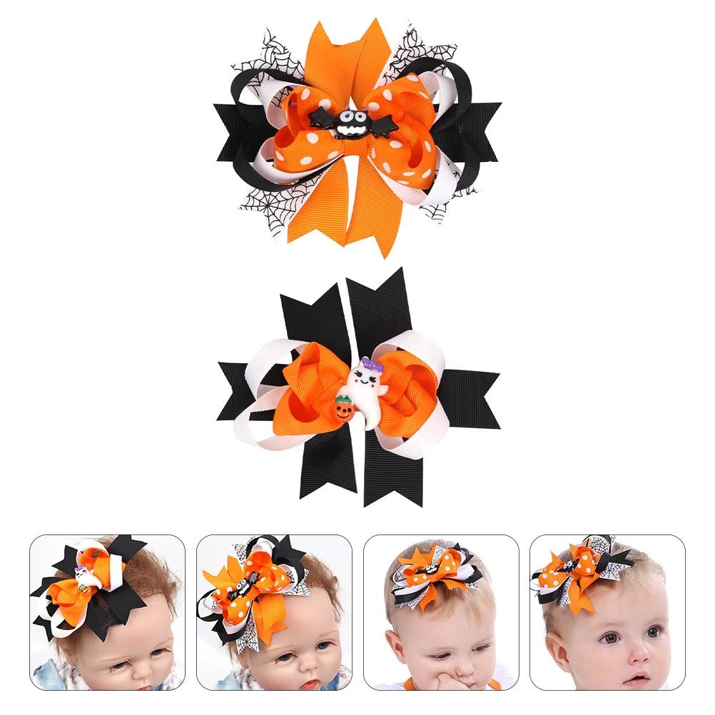 

Children's Hairpin Clip Bow Kids Pumpkin Halloween Girls Barrette Ghost Clips for