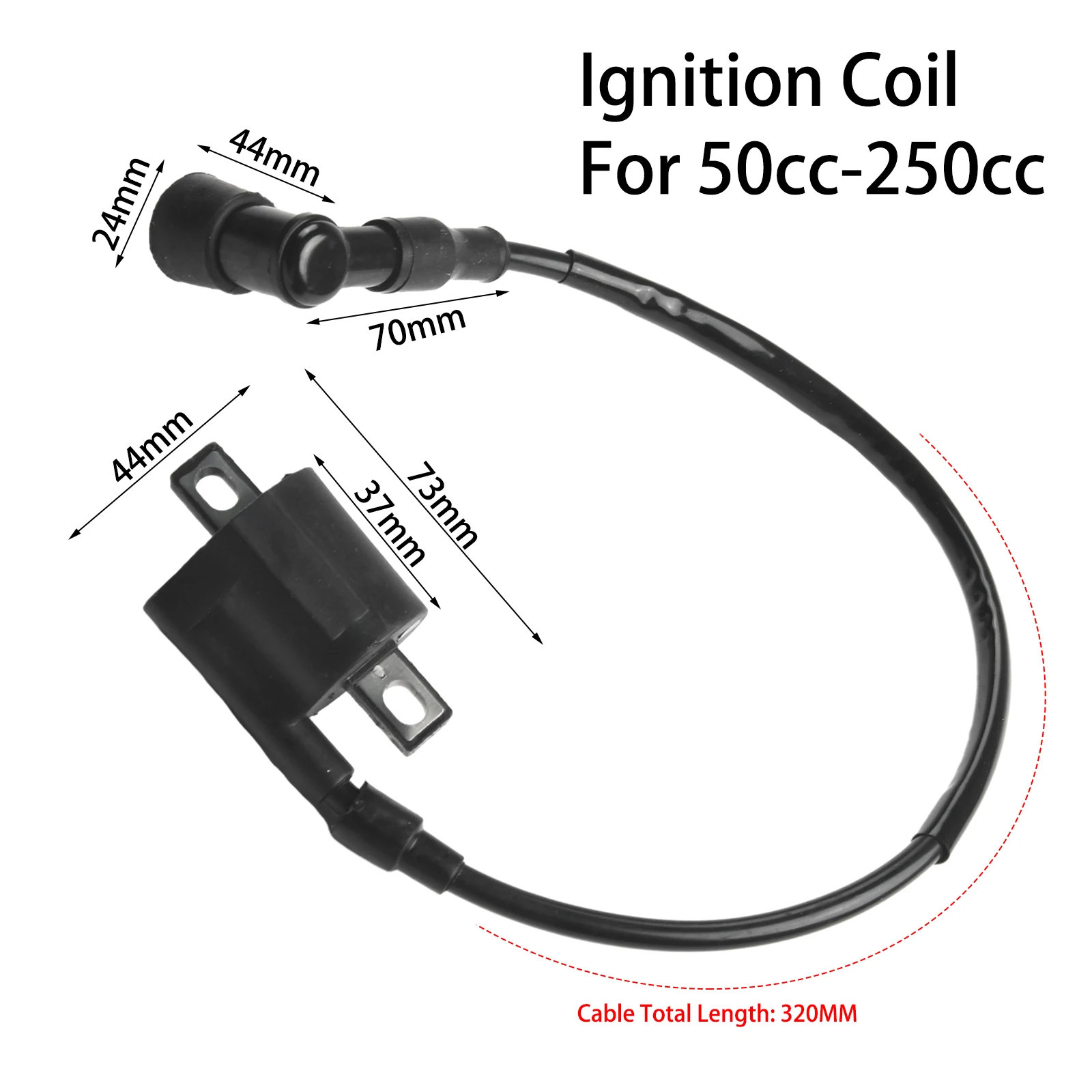 1pcs Black Motorcycle Ignition-Coil For ATVs Scooters 50 70 110 125 150 200 250cc 12*10*3CM 90-Degree Elbow 12V
1pcs Black Motorcycle Ignition-Coil For ATVs Scooters 50 70 110 125 150 200 250cc 12*10*3CM 90-Degree Elbow 12V