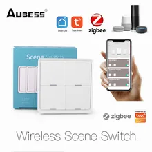 Aubess Tuya Smart ZigBee Wireless Switch Sticker 4-Gang Panel Scene Button Controller Wall Light Switch Work With Smart Life APP
Aubess Tuya Smart ZigBee Wireless Switch Sticker 4-Gang Panel Scene Button Controller Wall Light Switch Work With Smart Life APP