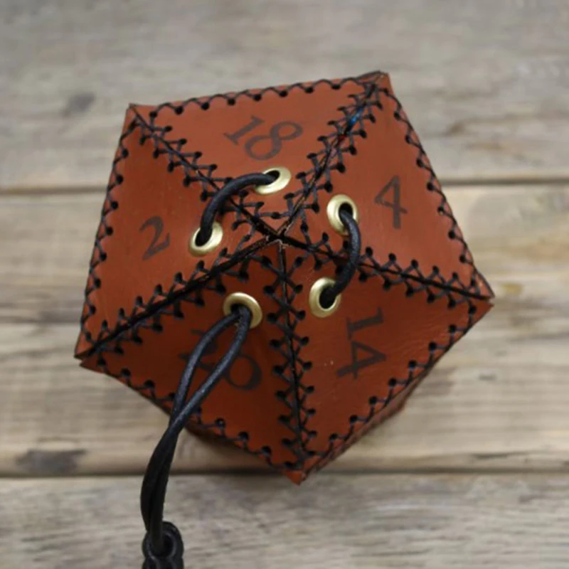 Leather D20 Dice Bag Polygonal Dice Storage Boxes Reinforced Drawstring Dice Bags for Daily Working Wearing Gift Idea 1PC
Leather D20 Dice Bag Polygonal Dice Storage Boxes Reinforced Drawstring Dice Bags for Daily Working Wearing Gift Idea 1PC