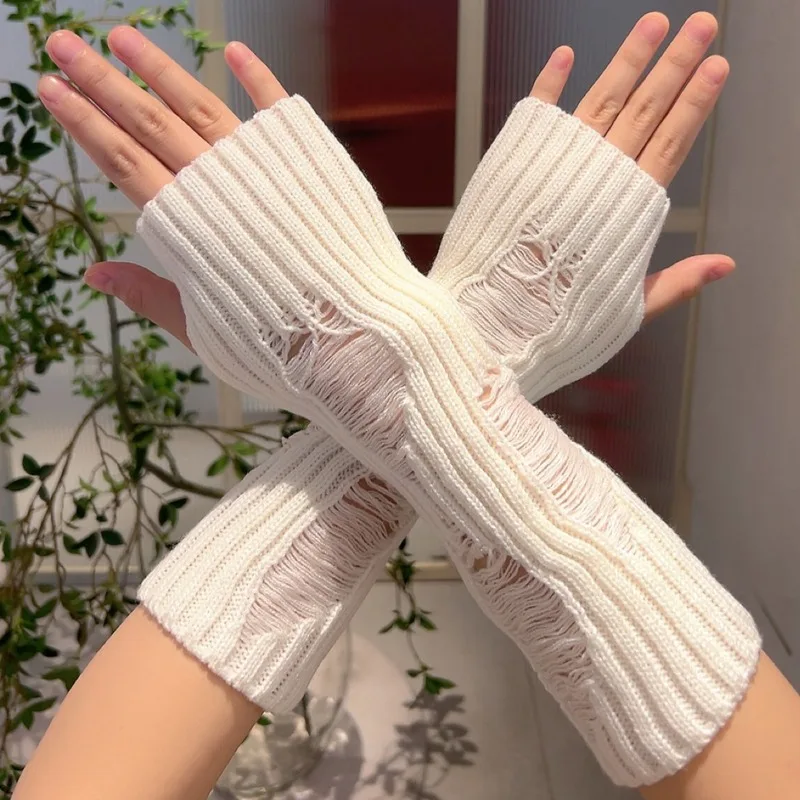 New Hollowed Out Long Fingerless Gloves Women Winter Warmer Knitted Arm Sleeve Mittens Fine Soft Girl Clothes Punk Gothic Gloves
New Hollowed Out Long Fingerless Gloves Women Winter Warmer Knitted Arm Sleeve Mittens Fine Soft Girl Clothes Punk Gothic Gloves