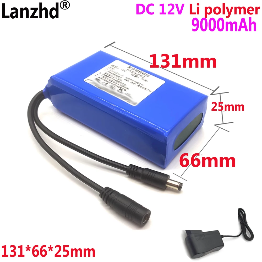 Battery pack 12V lithium battery For LED light strip instrument Monitoring equipment Speaker outdoor night 131*66*25m 9000mAh
Battery pack 12V lithium battery For LED light strip instrument Monitoring equipment Speaker outdoor night 131*66*25m 9000mAh