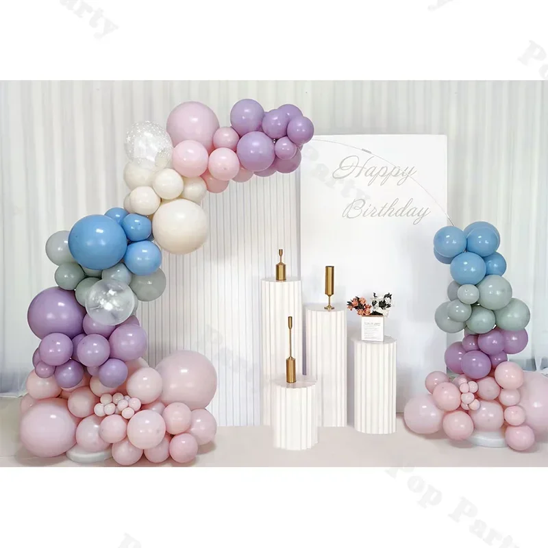 

126 шт. пурпурно-розовые воздушные шары в форме ароки Макарон с прозрачными звездочками для украшения дня рождения или выпускного