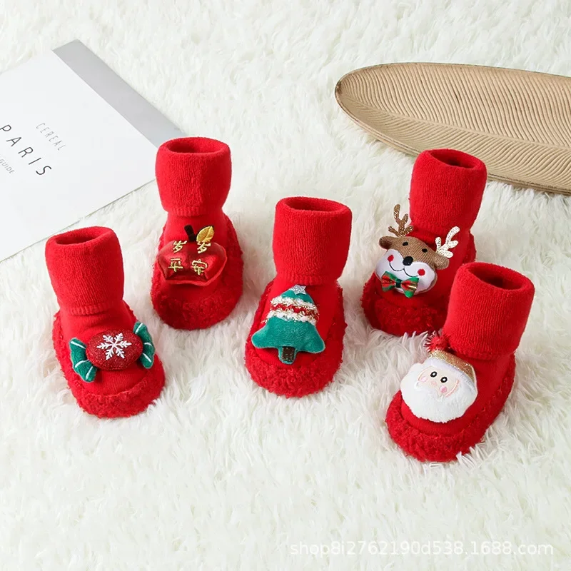 New Year's Autumn and Winter Fur Circle Thickened Baby Socks with Non-slip Tube Baby Walking Christmas Socks
New Year's Autumn and Winter Fur Circle Thickened Baby Socks with Non-slip Tube Baby Walking Christmas Socks