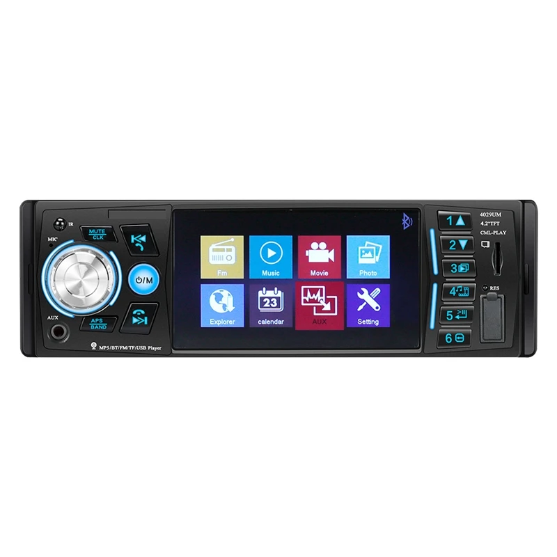 

1Din Mp5 Player Press Screen Car Radio RDS AM FM Bluetooth 4.2 Inches Support Mirrorlink SD AUX 4029UM