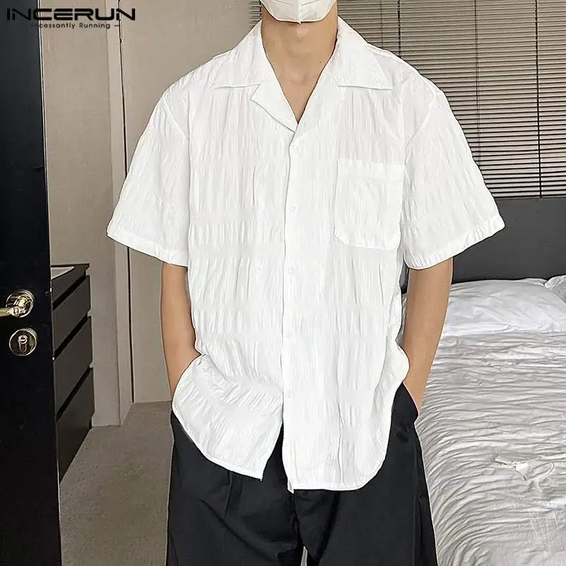 Fashion Well Fitting Tops INCERUN New Men's Summer Vacation Lapel Shirts Casual Solid All-match Short Sleeved Blouse S-5XL 2023
Fashion Well Fitting Tops INCERUN New Men's Summer Vacation Lapel Shirts Casual Solid All-match Short Sleeved Blouse S-5XL 2023