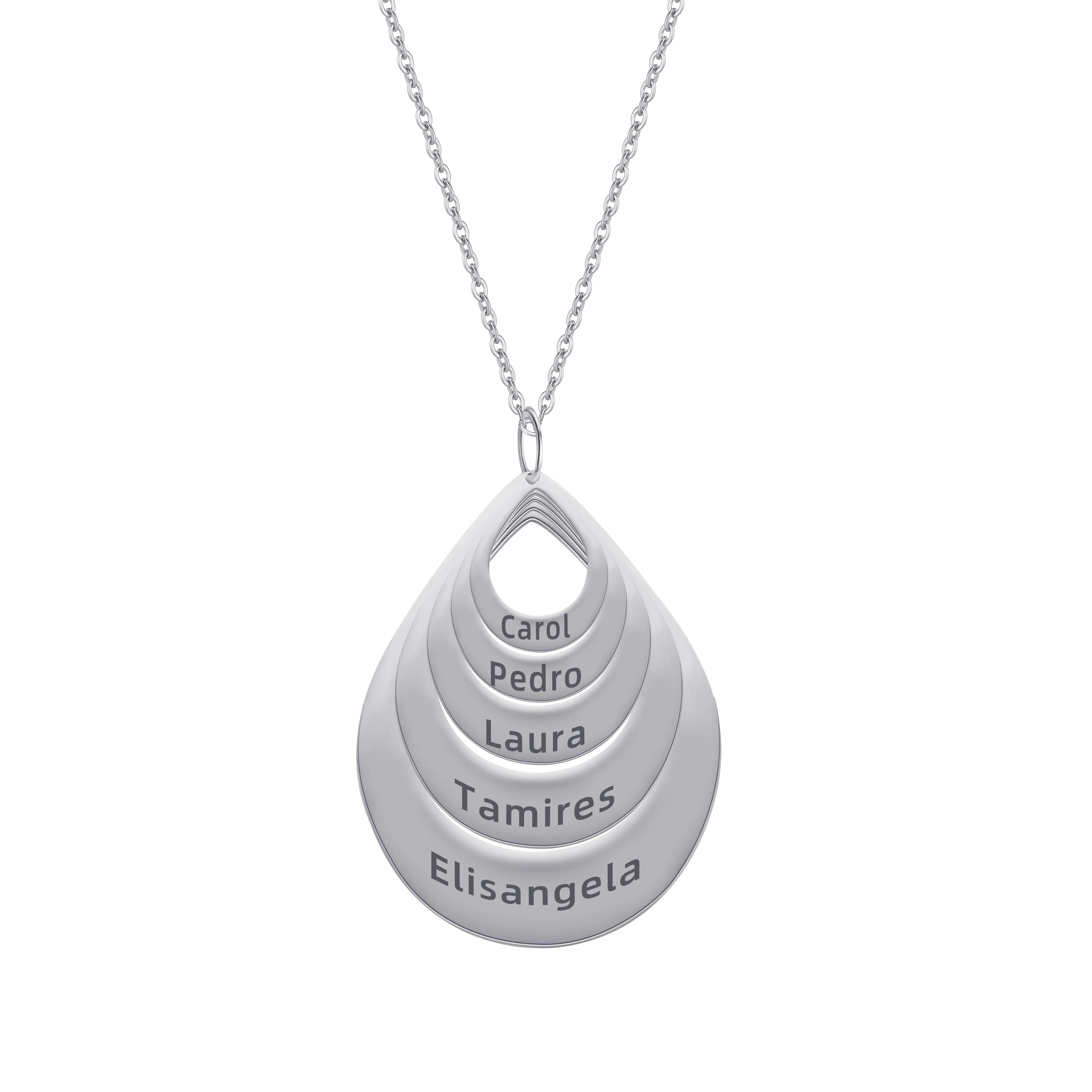 ETHSHINE Personalized Engraved 2/3/4/5/6 Names Water Drop Pendant Customized Family Gifts for Mother's Days Gift
ETHSHINE Personalized Engraved 2/3/4/5/6 Names Water Drop Pendant Customized Family Gifts for Mother's Days Gift