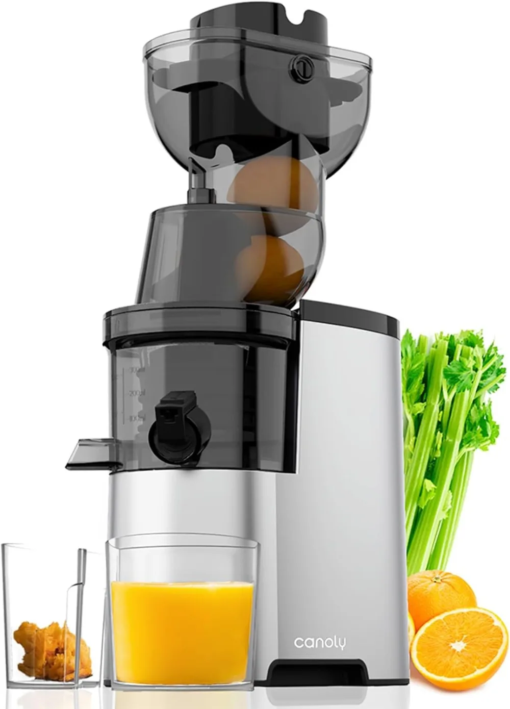 

Masticating Juicer Machines, 3.5-inch (88mm) Powerful Slow Cold Press Juicer with Large Feed Chute, Electric Masticating Juicers