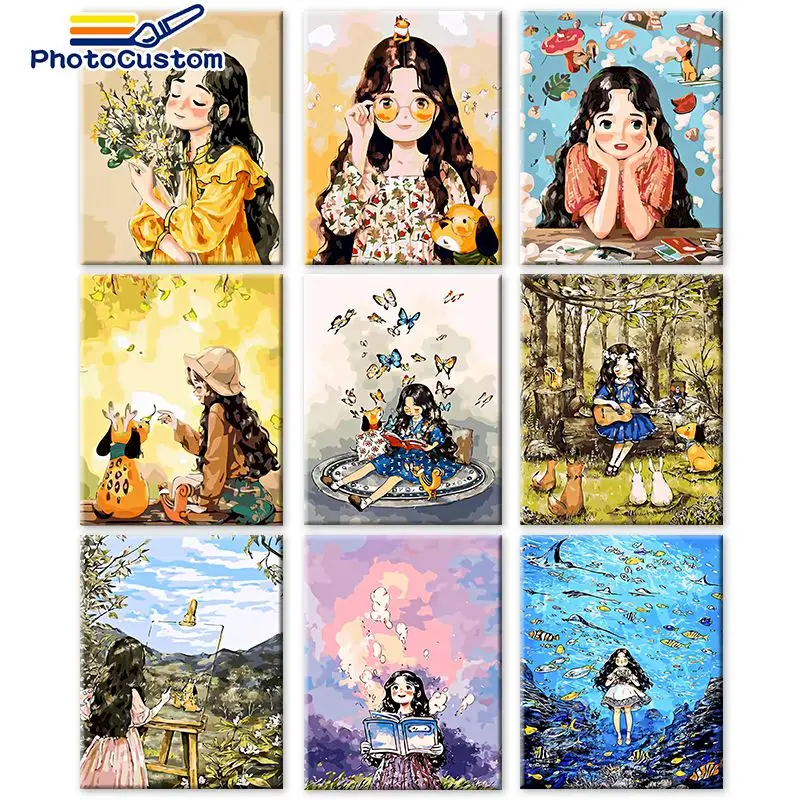 PhotoCustom Coloring By Number Forest Girl Kits For Adults Handpainted Oil Painting Home Decoration Gift DIY Frame 60x75cm
PhotoCustom Coloring By Number Forest Girl Kits For Adults Handpainted Oil Painting Home Decoration Gift DIY Frame 60x75cm