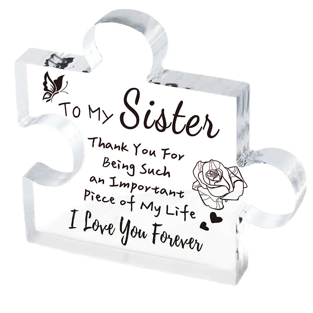 Christmas Gift Acrylic Ornaments Acrylic Ornaments Puzzle Shape Sisters Transparent 12x10x1cm Acrylic Material
Christmas Gift Acrylic Ornaments Acrylic Ornaments Puzzle Shape Sisters Transparent 12x10x1cm Acrylic Material