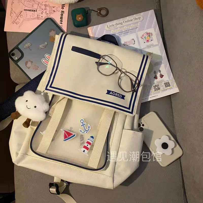 Sailing Diary backpack for female middle and high school students, backpack for female backpack, high appearance
Sailing Diary backpack for female middle and high school students, backpack for female backpack, high appearance