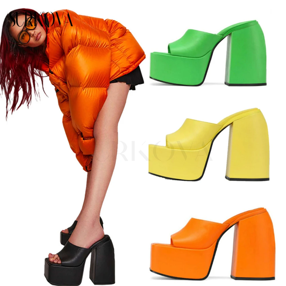 New Super High-Heeled Platform Sandals and Slippers Colorful Candy Color Sexy Catwalk Women's Shoes Outdoor Slippers for Women
New Super High-Heeled Platform Sandals and Slippers Colorful Candy Color Sexy Catwalk Women's Shoes Outdoor Slippers for Women