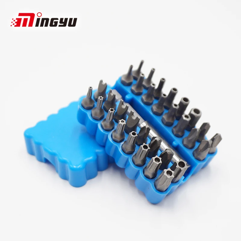 

33pcs 1/4" Torx Hex Star Spanner 25mm Bit Set CRV Tamper Proof Security Screwdriver Bits Magnetic Extension Bit Holder Bar