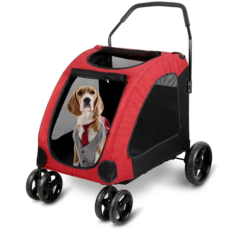 Pet Stroller Spacious Dog Cart High-End Large H Push Pet Stroller High Quality Folding Four-Wheel Trolley for Large Dogs
Pet Stroller Spacious Dog Cart High-End Large H Push Pet Stroller High Quality Folding Four-Wheel Trolley for Large Dogs
