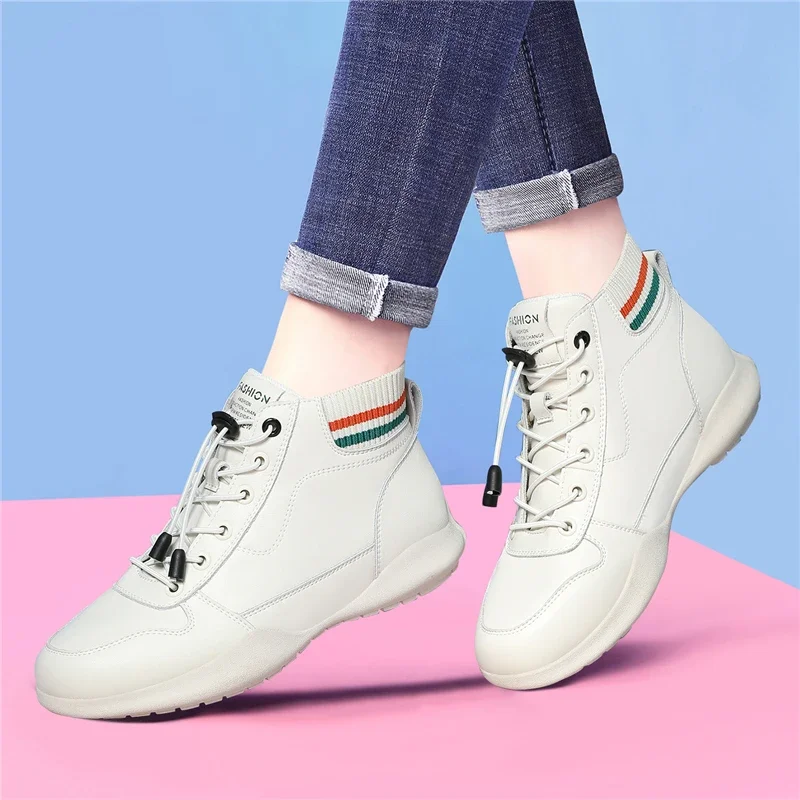 Women's Sneakers Genuine Leather Ladies Moral Training Shoes Casual high-tops Slip on Leisure Flat Shoes Women Outdoor Jogging
Women's Sneakers Genuine Leather Ladies Moral Training Shoes Casual high-tops Slip on Leisure Flat Shoes Women Outdoor Jogging