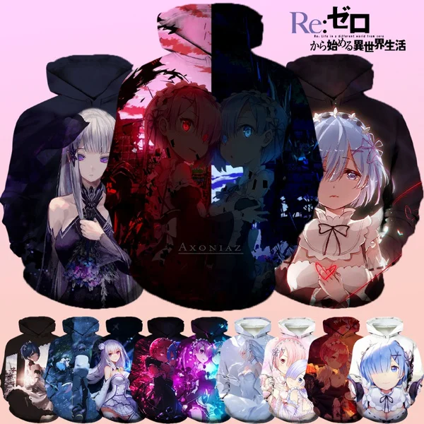 Anime Re:Zero 3D Printing Men's and Women's Round Neck Hoodies Fall New Fashion Cool Tops Lovers Shirts Sweatshirts
Anime Re:Zero 3D Printing Men's and Women's Round Neck Hoodies Fall New Fashion Cool Tops Lovers Shirts Sweatshirts