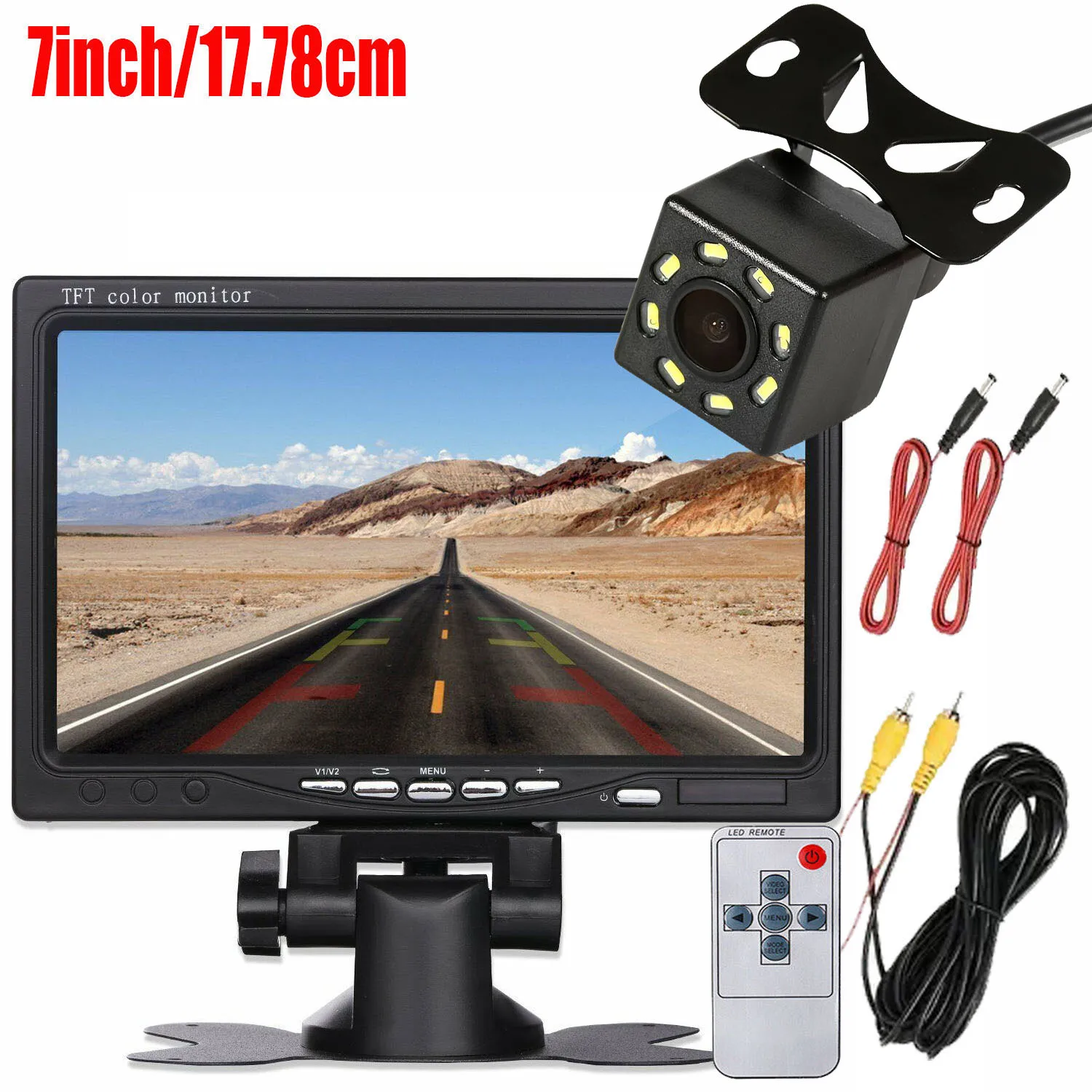 

7" Car TFT LCD Screen Monitor Rear View Reversing Backup Camera Kit with 6M Cable for Truck/Bus/RV/Trailer/Tractor/camper
